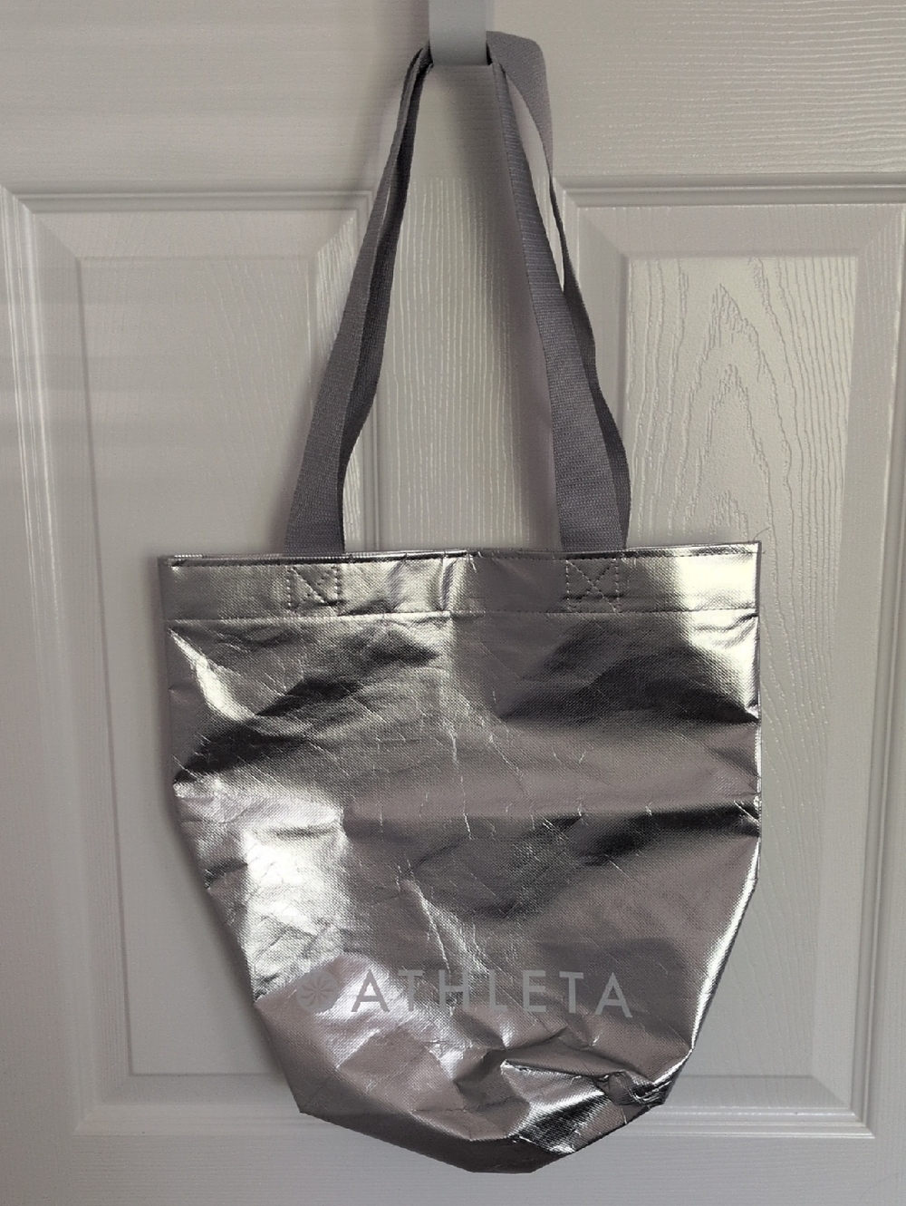Athleta Silver Metallic Reusable Tote